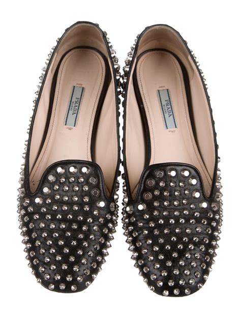 prada studded loafers